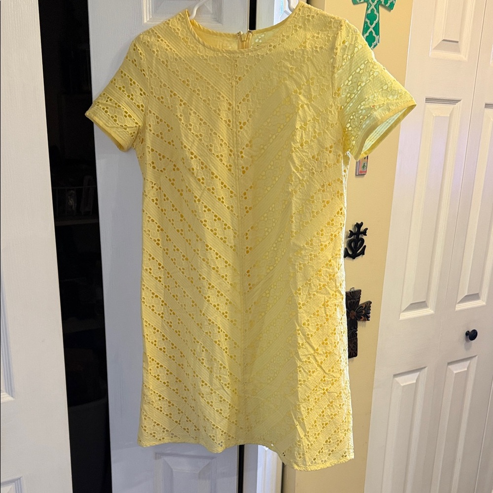 Ann Taylor Petite Yellow Lace Dress